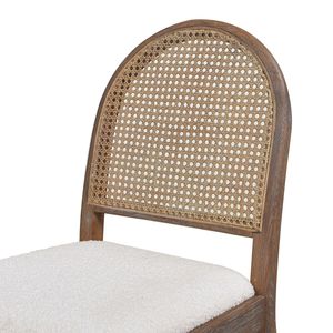 Set di 2 sedie da pranzo laterali in rattan curvato Panama da 18,5 pollici, colore bianco avorio, bouclé - Product Image 4