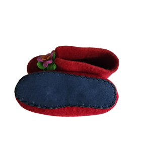 NCG AD12-01 Chaussures d'hiver légères et chaudes pour femmes, faites à la main, avec motif de fleurs vertes éternelles, antidérapantes, en laine, pour usage intérieur/extérieur - Product Image 6