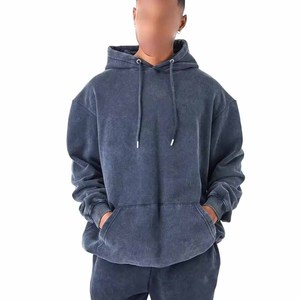 Fashionable Men Acid Wash Tracksuit OEM Service Custom Oversized Regular Fit Streetwear Tracksuit For Online Sale - Product Image 5