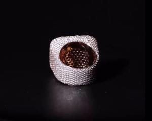 Anillo de Fiesta Hip Hop con Diamantes Helados, Plata de Ley 925, D VVS, Anillo Personalizado, HUMERA JEWELS, Certificado GRA - Product Image 3