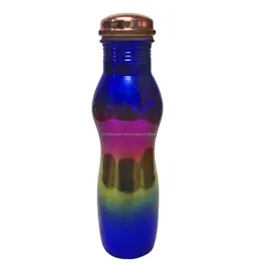 Ausgefallene Multi Color Carve Shape Pure Copper Flasche mit fortschritt lichem auslaufs icherem Schutz und Gelenk weniger Ayurveda und gesundheit lichen Vorteilen