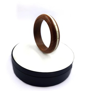 Eco-Friendly Bone Inlaid Wooden Bangle Set Artisan Craft Jewelry Wholesale - Product Image 3