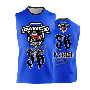 เสื้อแข่ง 7v7 แบบสั่งทำพิเศษ ผ้าสแปนเด็กซ์/โพลีเอสเตอร์ สีน้ำเงิน แขนกุด ระบายเหงื่อ ป้องกันแบคทีเรีย สำหรับเด็ก ยูนิเซ็กซ์ - Product Image 5