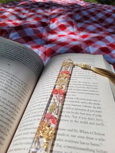 Marcapáginas de Resina con Flores Secas Hechos a Mano, Diseño Art Deco Brillante Personalizado, Regalo Decorativo para Estudiantes y Maestros, Diwali - Product Image 4