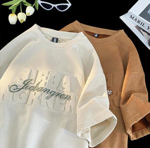 Fabricante de Ropa, Camiseta de Algodón Orgánico Tejido para Hombre, OEM, Estampado Gráfico en Relieve, Camisetas Personalizadas con Estampado 3D en Relieve - Product Image 2