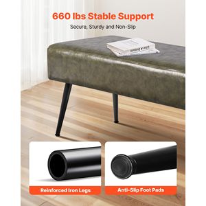 Panca Moderna per Camera da Letto in Pelle con Gambe in Metallo e Finitura in Pelle PU - Product Image 3