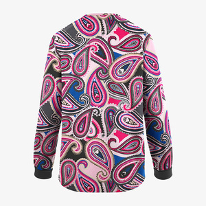 Blouse d'uniforme médical unisexe à fermeture éclair intégrale, imprimé cachemire, en polyester tissé de haute qualité, personnalisable, avec coutures invisibles - Product Image 2