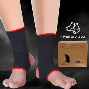 2026 Top Rank Boxing Protection <b>Ankle</b> <b>Support</b> Sleeve Black with Red Trim Compression Wrap for Adults Unisex Sports Protection - Product Image 3