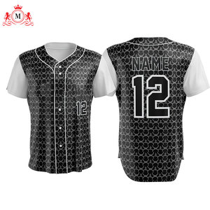 Ensemble uniforme de baseball pour hommes avec maillot à motifs noirs et pantalon gris, en polyester respirant pour adultes - Product Image 6