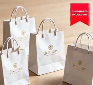 Sacs en papier personnalisés OEM, sacs de shopping de luxe haut de gamme avec impression couleur intégrale - Product Image 1