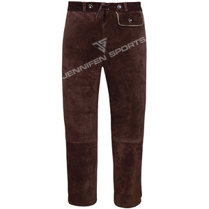 Pantalon long d'hiver décontracté de haute qualité pour homme, style bavarois, en cuir suédé vieilli, coupe taille haute, aspect vintage, inspiré des Lederhosen autrichiens - Product Image 2