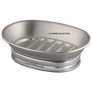Prime Quality Stainless Steel Silver Metal Soap Dish And Stand Standard Design Oval Shape Decorative Soap Dish At Cheapest Price - Product Image 1