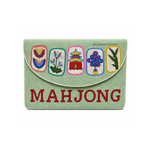 Bolso de mano Mahjong con cuentas y bordado al por mayor, diseño Get Your Mahj On, bolso de noche de moda, accesorio para mujer - Product Image 4