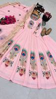 Robe Anarkali en soie Fendy de style pakistanais traditionnel, brodée, longue jusqu'au sol, pour femmes, pour les fêtes et les mariages, disponible en plusieurs couleurs