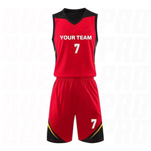 Uniforme de basket-ball personnalisé pour enfants, garçons, hommes et adultes, maillot et short de basket-ball rouges personnalisés avec nom et logo - Product Image 3