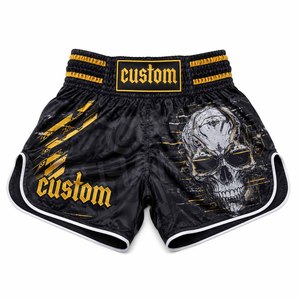 CHARR INDUSTRIES Pantalones Cortos de Entrenamiento de Boxeo, Muay Thai, Sanda y MMA Unisex con Logotipo Frontal Personalizado, 100% Ropa de Artes Marciales - Product Image 3