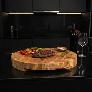 Planche à découper en bois d'acacia premium, double face, ronde, pour fruits et légumes - Product Image 2