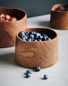 Ensemble de bols en bois empilables, design classique poli, écologiques, faits à la main, pour servir des salades et des fruits, vaisselle - Product Image 4