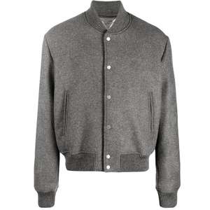 Chaqueta Bomber de lana para hombre, ropa de béisbol para la escuela, color rosa, con letras, OEM - Product Image 1