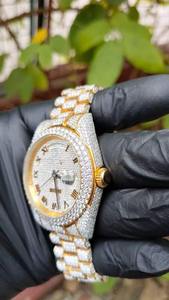 นาฬิกาเพชรโมอิสซาไนต์คุณภาพสูงหรูหรา ระบบอัตโนมัติ ทรงเหลี่ยมเจียระไนแบบบริลเลียนท์ สไตล์ฮิปฮอป สายสแตนเลสขนาด 20 มม. - Product Image 4