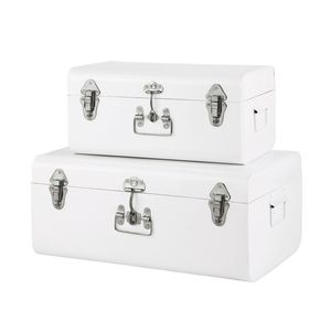 Multipurpose Iron Trunk Storage <b>Box</b> For Clothes <b>Blankets</b> Bedding Documents Tools And Household Items - Product Image 1
