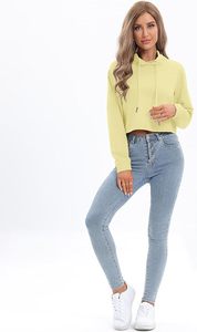 Sweat-shirt à capuche court pour femme, couleur unie minimaliste, marque privée - Product Image 5