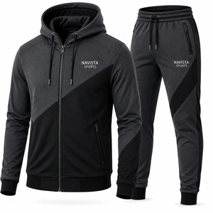 High Quality Lightweight Tech Fleece 100% Cotton <b>Waterproof</b> Eco-Friendly Hooded Casual Winter Solid Track <b>Suit</b> Oversized Boxy - Product Image 5