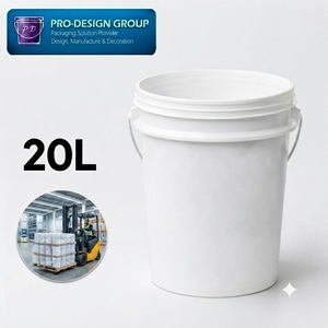 Plastic <b>Bucket</b> <b>with</b> Flat <b>Lid</b> for Multiple Industrial Applications, ISO 9001 Manufacturer - Product Image 1