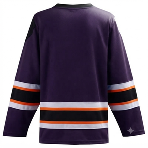 Custom Digital Print Ice Hockey Jersey Professional <b>Athletic</b> Fit Breathable Mesh Fabric AntiUV Quick Dry V-neck Full Sleeve 100% - Product Image 2