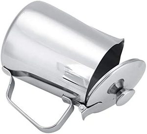 Top Quality Stainless Steel <b>Milk</b> Frother Steamer with Lid Coffee Mug for Espresso Coffee Cappuccino Latte Art for Office Kitchen - Product Image 4