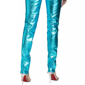Pantalones de Cuero Metálico de Corte Bootcut, Ajuste Regular, Secado Rápido, Impermeables, Precio Accesible - Product Image 6