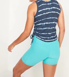 Débardeur tricoté sans manches pour femme, tie-dye rayé, respirant, décontracté, pour le sport, bleu-vert - Product Image 2
