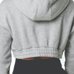 Nouveau sweat à capuche court tricoté personnalisé pour femme, style streetwear, pull décontracté d'hiver uni - Product Image 4