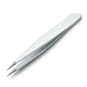 Advanced Stainless Steel Professional Pointed Tip Eyelash Extension Tweezers White Color Coated Smooth <b>Control</b> <b>Grip</b> - Product Image 1