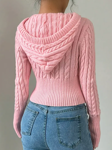 Women's Lime Green <b>Cropped</b> <b>Zip</b>-<b>Up</b> Sweatshirt Oversized Drop-Shoulder Fleece Full Sleeve Stand Collar Autumn Wear - Product Image 2