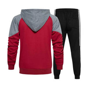High Quality <b>men's</b> Jogging Tracksuits Custom Logo 100% Cotton Solid color Streetwear Plain <b>pullover</b> <b>man</b> 2 piece Set - Product Image 5