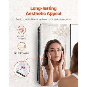 Armadietto per Medicinali 25,5 X 40 Pollici, Specchio da Bagno a 4 Livelli Regolabili con Cornice in Alluminio, Elegante Mobile da Bagno 25,5 X 40 Pollici - Product Image 4