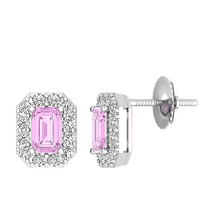 Pendientes de Plata 925 con Diamante de Laboratorio, Certificado IGI, RJC ODM OEM, Joyería Fina Ética, Chapado en Rodio, Regalo de Aniversario de Bodas EA501961 - Product Image 1