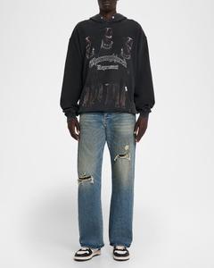 Sweat-shirt à capuche graphique pour homme en molleton de coton avec impression personnalisée effet délavé, style streetwear, fabricant, fournisseur, OEM - Product Image 6