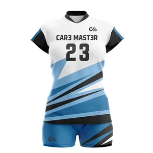 Designs d'uniformes de volley-ball pour femmes, produits de sublimation, prix abordables, uniformes unisexes sur demande, ensembles de maillots et shorts - Product Image 2