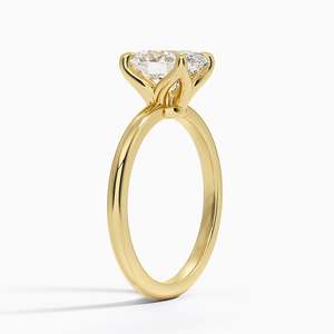 Elodie 1.8mm <b>Solitaire</b> Moissanite Engagement <b>Ring</b> with Prong Setting 14K Gold Plated for Wedding & Anniversary - Product Image 2