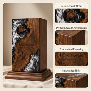 Custom Rosewood Burl Resin River Urn Personalized Memorial <b>Keepsake</b> <b>Ashes</b> Container American Style Durable Eco-Friendly 220 - Product Image 5