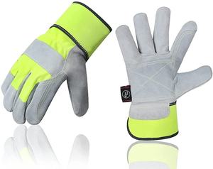 Gants de travail d'hiver pour hommes en cuir de vache fendu imperméable à l'eau Construction/Jardin Travail Sécurité Antidérapant Anti-Impact Anti-Chaleur Soudage - Product Image 1