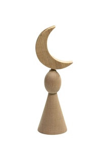 Statue de bureau en forme de croissant de lune géométrique ajourée – Centre de table étoile et lune à motifs arabesques complexes pour la décoration du Ramadan - Product Image 5