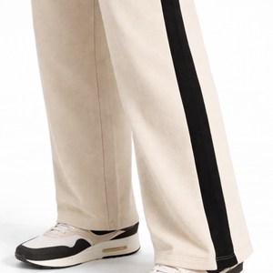 Pantalones Deportivos para Mujer, Corte Ancho, Franja Lateral en Contraste, Cintura Elástica, Diseño de Longitud Completa, Estilo Casual Relajado, Moderno para el Día a Día - Product Image 5