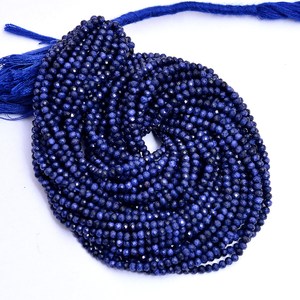 <b>Blue</b> Sapphire 3mm Micro Faceted Rondelle <b>Beads</b> Natural Sapphire Dyed Corundum Precious Gemstone Loose <b>Beads</b> for Jewelry Supplies - Product Image 3