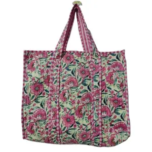 Trendy Stylish Quilted Tote Bag Unique Fabric Handbag Fashion Shoulder Bag Purse Handmade Handcrafted Color Classy Printed