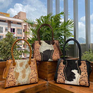 Sac fourre-tout à bandoulière en cuir repoussé à la main véritable mallette pour ordinateur portable sac à main élégant sac de travail de bureau sacs à bandoulière pour femmes - Product Image 5