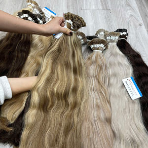 Extensions de cheveux I-Tip ondulés à la kératine, tendance 2026, couleur cheveux russes, vente en gros directe du Vietnam, cheveux humains - Product Image 3