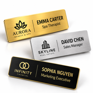 Placas de Identificación Magnéticas Personalizadas de Metal para Empleados con Logotipo, Fabricante Mayorista OEM - Product Image 1